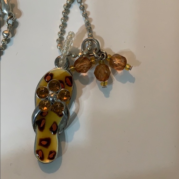 Necklace Beach Sandal Necklace 11” Drop - Picture 2 of 6